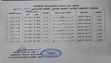 صورة إعلان مواعيد امتحانات الشهادة الثانوية